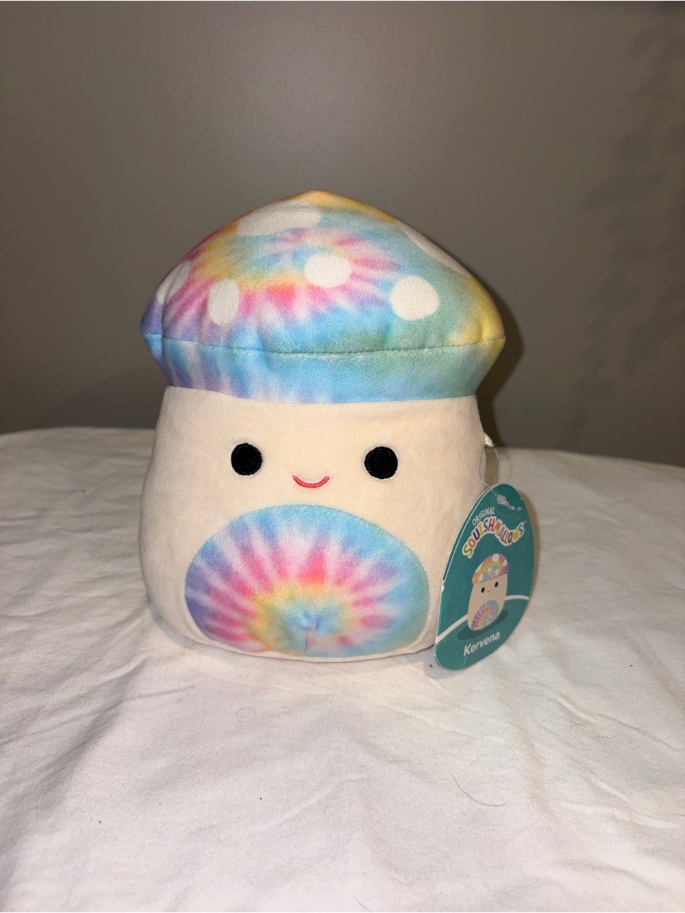 NWT Squishmallows Kervena Mushroom 7.5” - Pastel Tie Dye